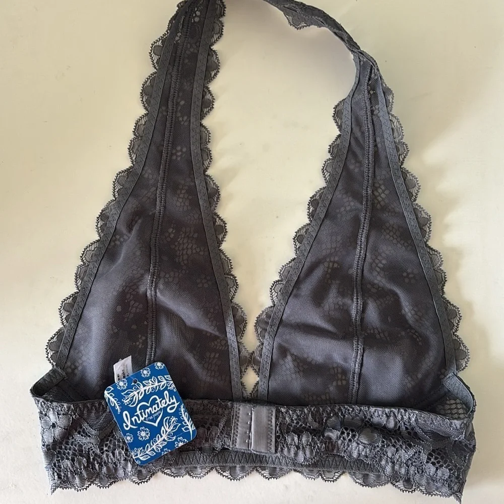 NWT Free People Galloon Lace Halter Dark Grey XS (Women's 0-2)